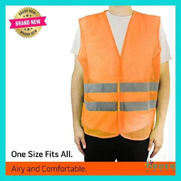 High Visibility Safety Vests 12 Pack Reflective Work Gear Utility